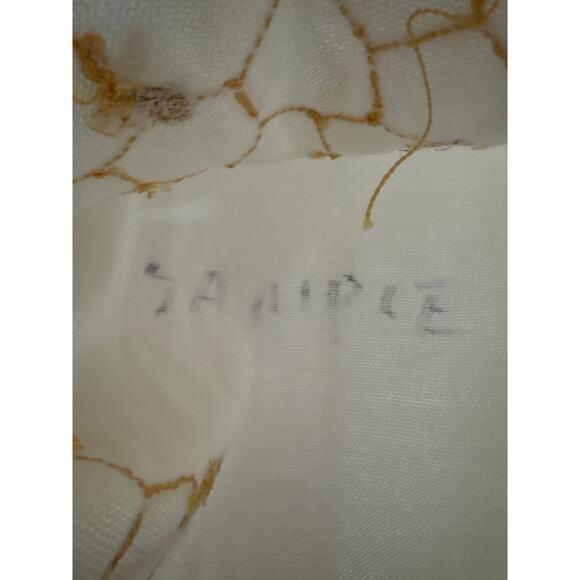 Y2K Michael Simon Knit crochet Bumblebee beaded Vest white gold yellow S/M - Picture 9 of 12